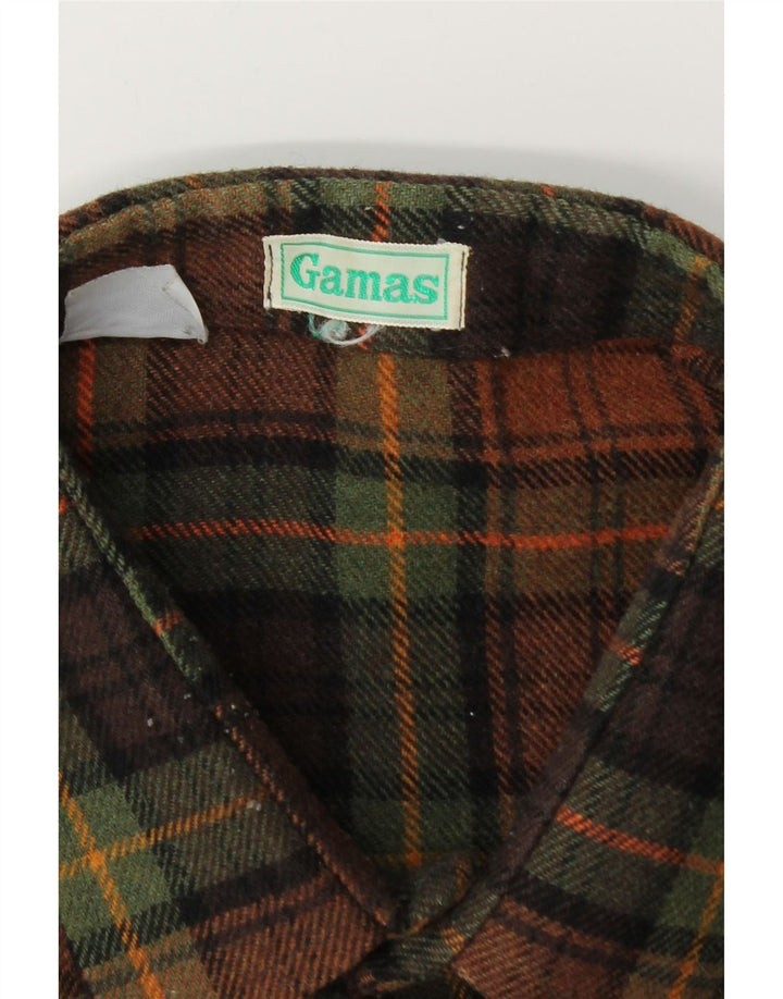 Vintage Mens Flannel Shirt XL Brown Check