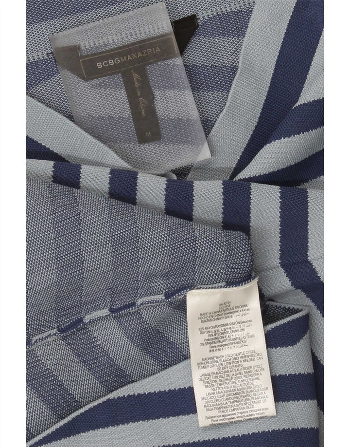 BCBGMAXAZRIA Womens Pencil Skirt Medium W26 Blue Striped Rayon