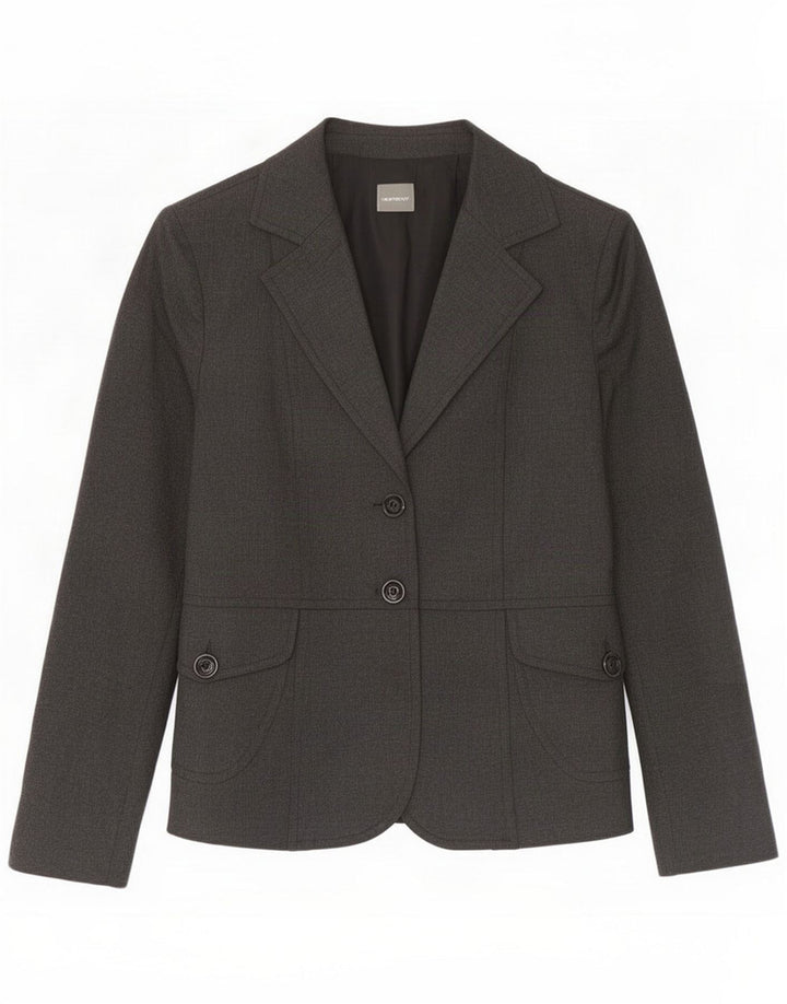 New Penny Womens 2 Button Blazer Jacket UK 10 Small Grey Viscose