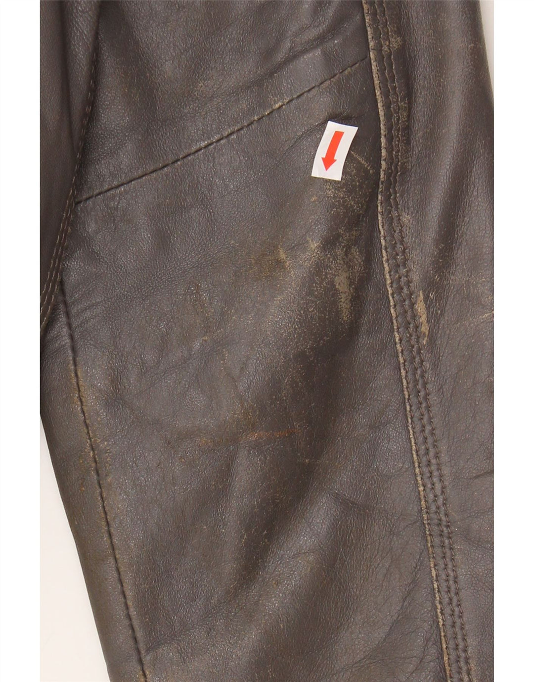 VINTAGE Womens Leather Jacket UK 18 XL Grey Leather Vintage Vintage and Second-Hand Vintage from Messina Hembry 
