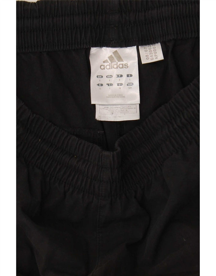 Adidas Womens Capri Tracksuit Trousers UK 10 Small Black Polyester