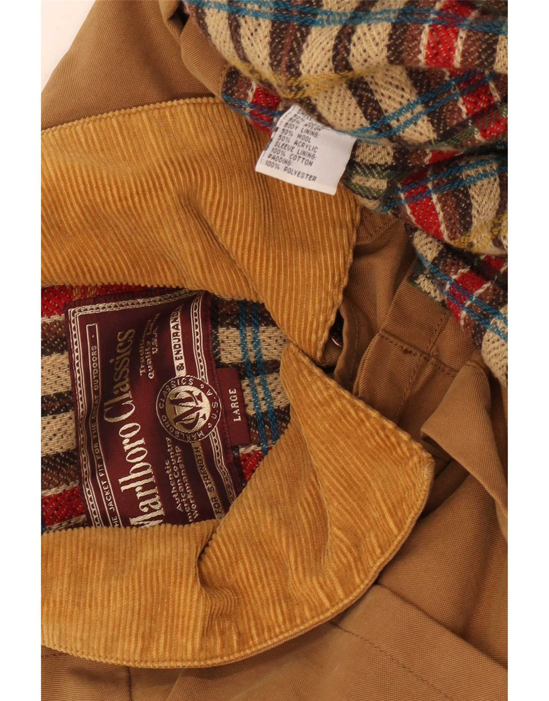 Marlboro Classics Mens Capelet Coat UK 40 Large Beige Cotton