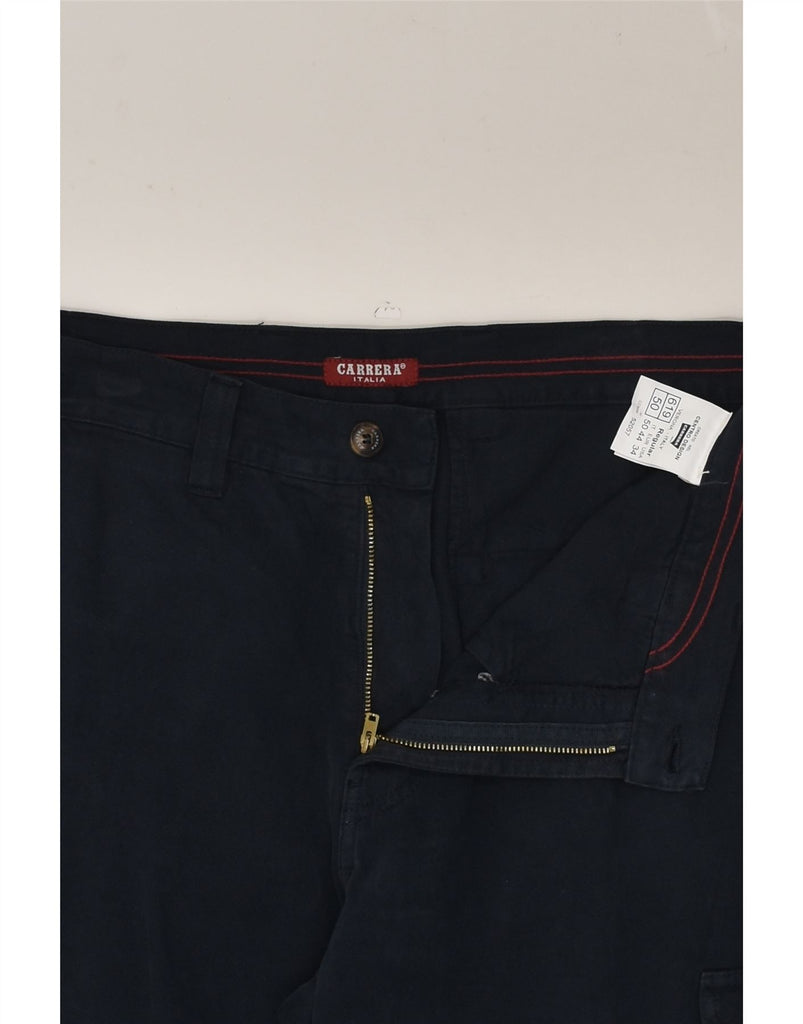 CARRERA Mens Regular Fit Cargo Trousers W34 L31 Navy Blue Cotton | Vintage Carrera | Thrift | Second-Hand Carrera | Used Clothing | Messina Hembry 