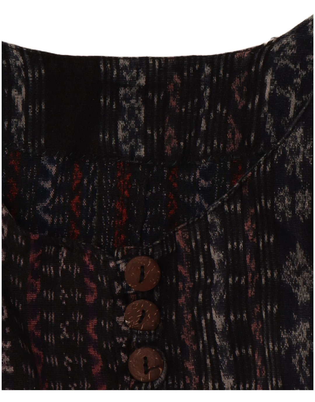 VINTAGE Womens 3/4 Sleeve Shirt Blouse UK 18 XL Black Striped