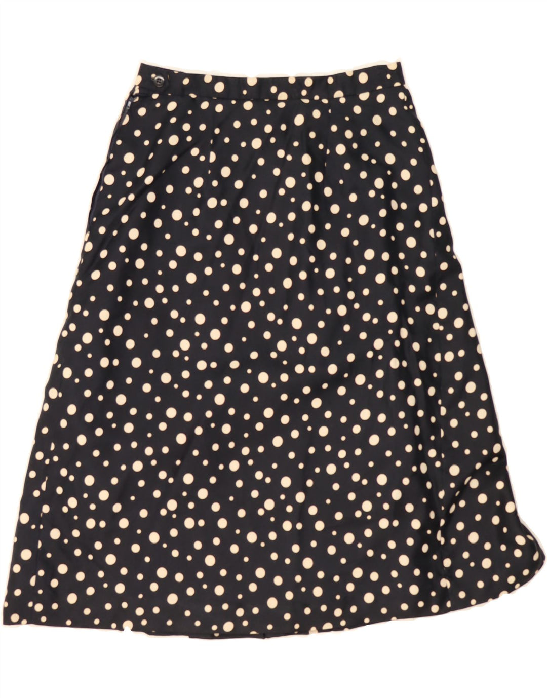 VINTAGE Womens Pleated A-Line Skirt W28 Medium  Navy Blue Polka Dot Vintage Vintage and Second-Hand Vintage from Messina Hembry 