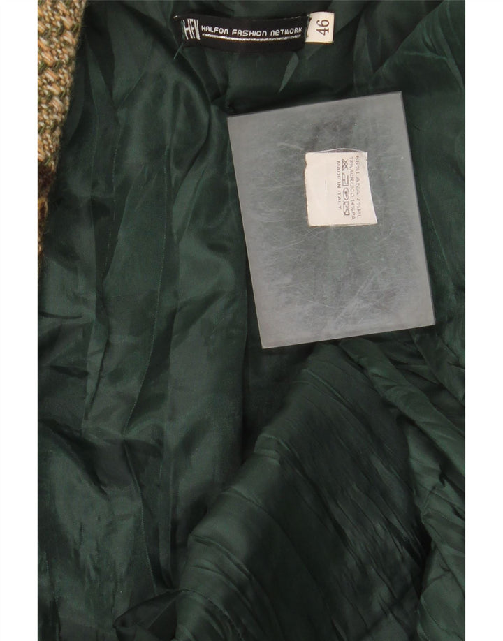 HALFON Womens 2 Button Blazer Jacket IT 46 Large Multicoloured Patchwork