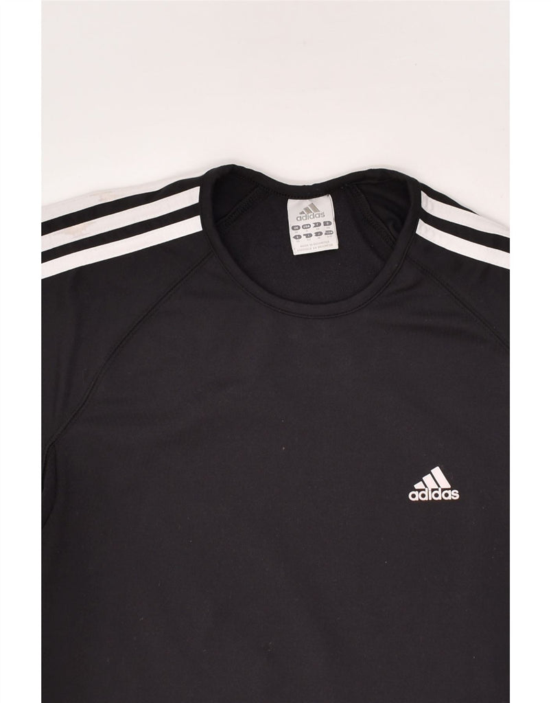 ADIDAS Womens Climacool T-Shirt Top UK 10 Small Black Polyester | Vintage Adidas | Thrift | Second-Hand Adidas | Used Clothing | Messina Hembry 