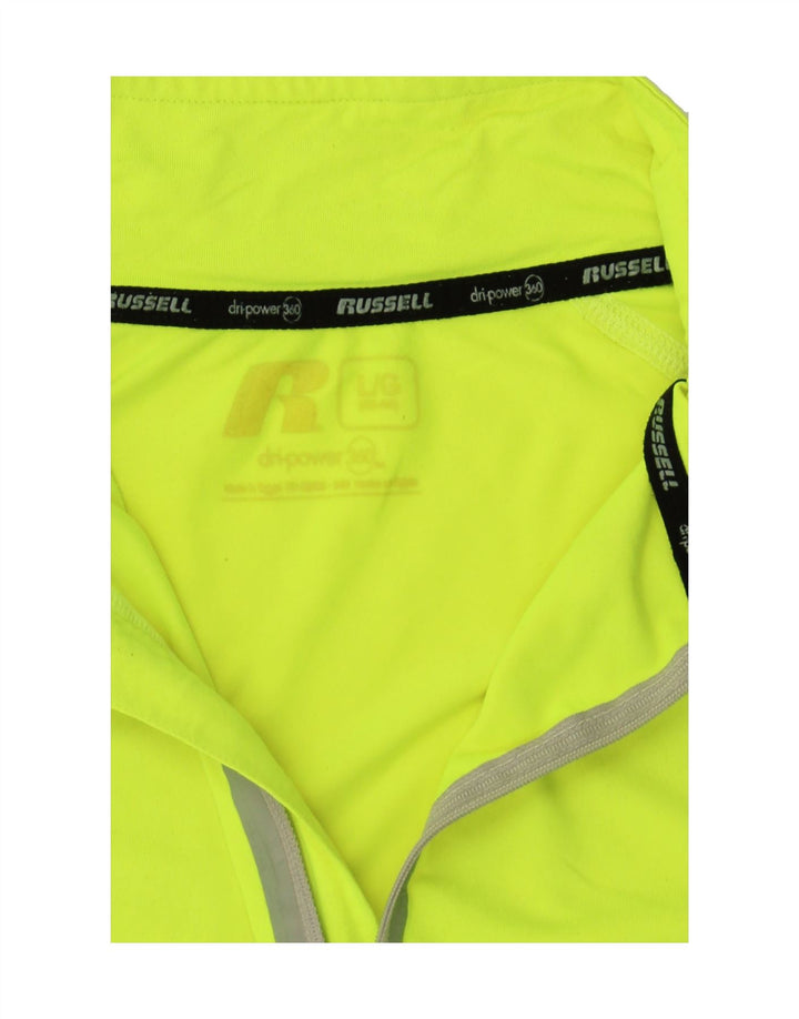 RUSSELL ATHLETIC Mens Zip Neck Pullover Tracksuit Top Large Green Vintage Russell Athletic and Second-Hand Russell Athletic from Messina Hembry 