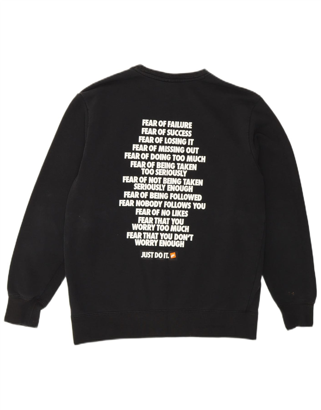 NIKE Mens Graphic Sweatshirt Jumper XS Black Cotton