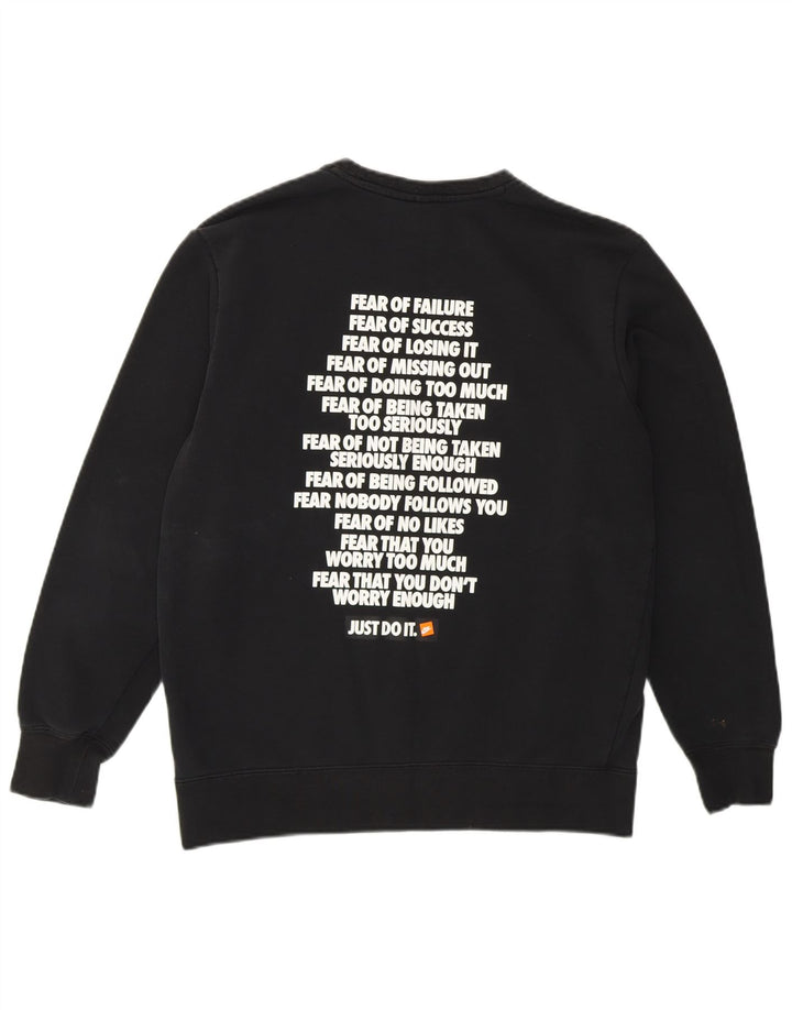 NIKE Mens Graphic Sweatshirt Jumper XS Black Cotton