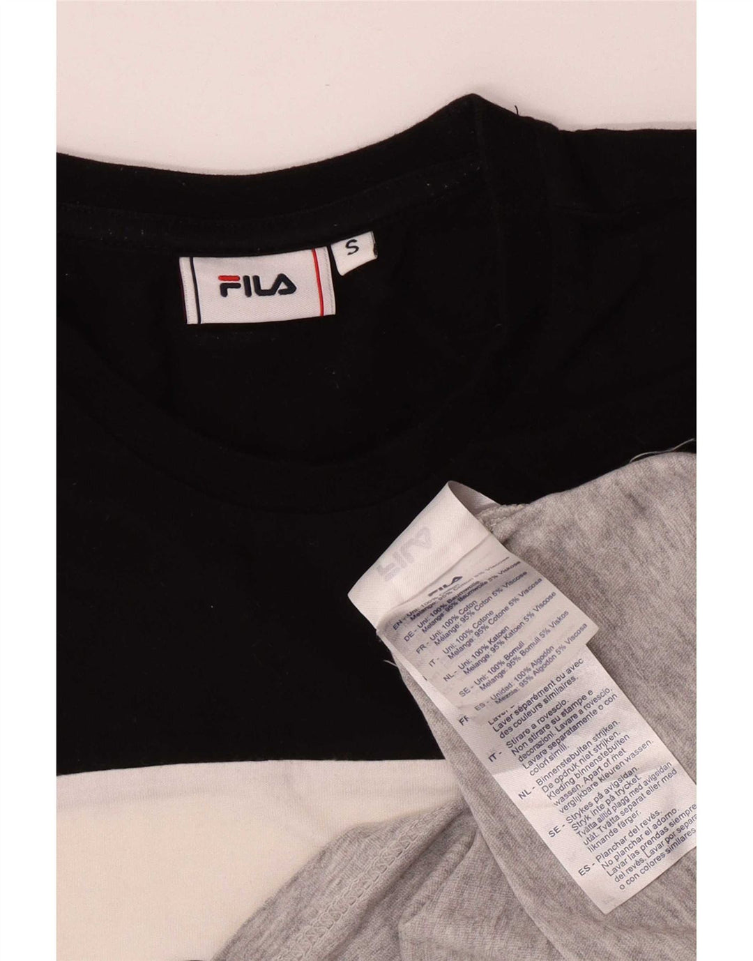 Fila Mens Graphic T-Shirt Top Small Multicoloured Colourblock Cotton