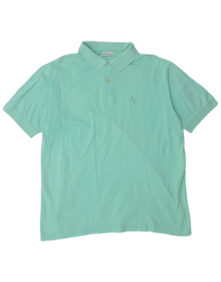 SERGIO TACCHINI Mens Polo Shirt Medium Turquoise Cotton