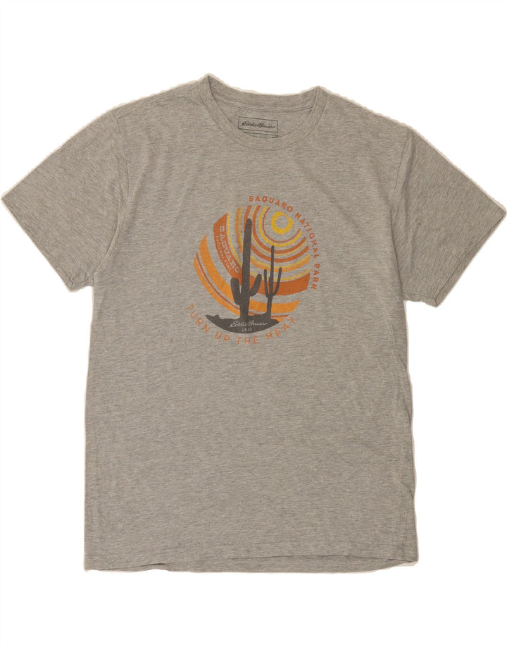 EDDIE BAUER Mens Graphic T-Shirt Top Small Grey Cotton Vintage Eddie Bauer and Second-Hand Eddie Bauer from Messina Hembry 