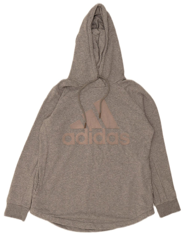Adidas Womens Graphic Sweatshirt Jumper UK 16/18 Large Grey Cotton