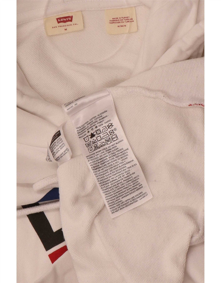 Levi's Mens Graphic Hoodie Jumper Medium White Cotton
