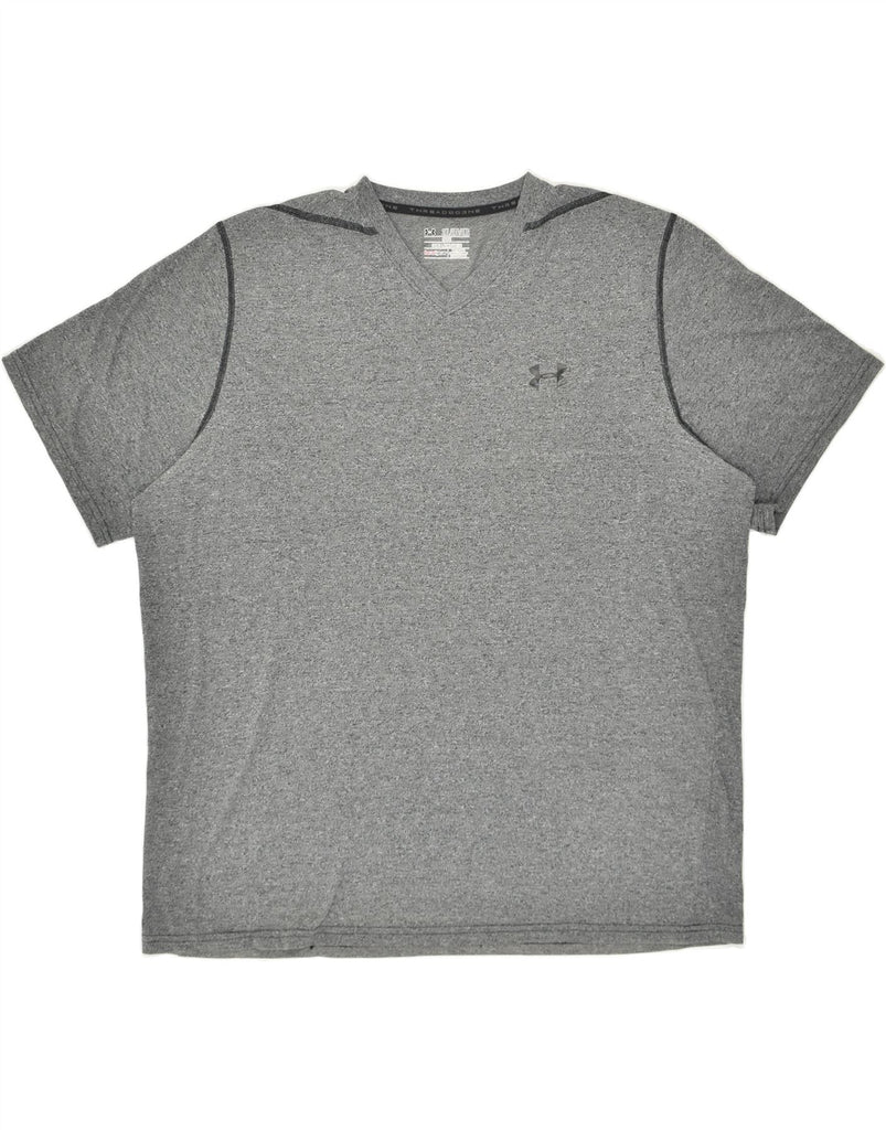 UNDER ARMOUR Mens Heat Gear T-Shirt Top 2XL Grey | Vintage Under Armour | Thrift | Second-Hand Under Armour | Used Clothing | Messina Hembry 