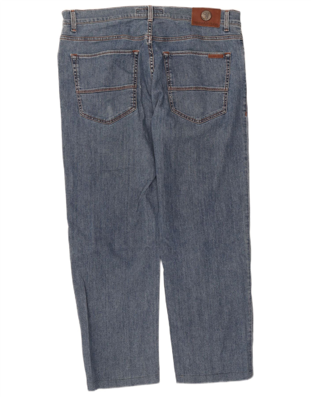 TRUSSARDI Mens Cropped Straight Jeans W38 L27 Blue Cotton