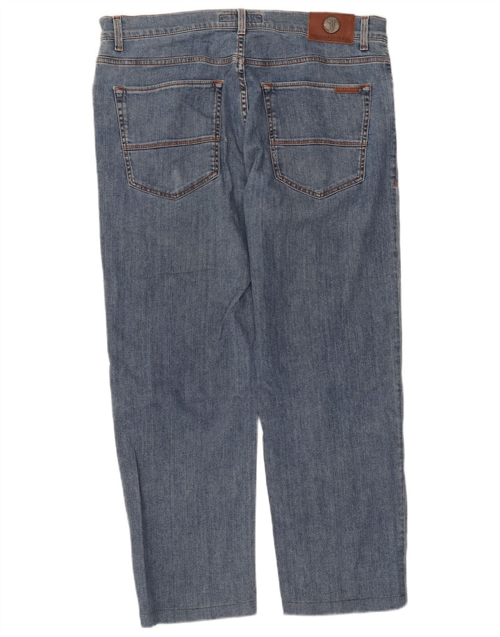 TRUSSARDI Mens Cropped Straight Jeans W38 L27 Blue Cotton