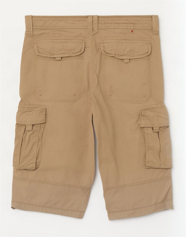 Fat Face Mens Cargo Bermuda Shorts W32 Medium Beige Cotton
