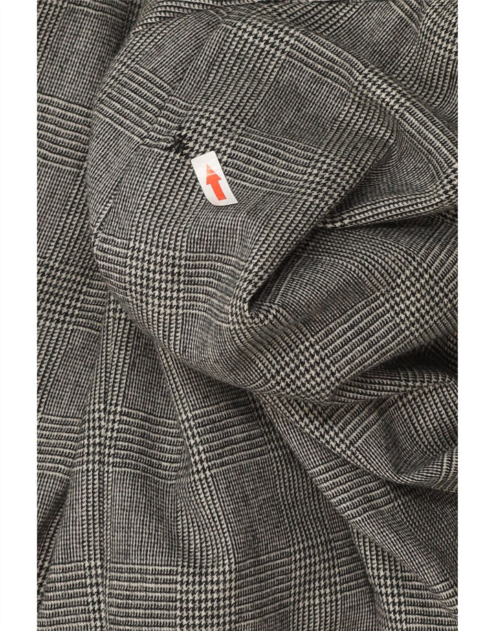 Vintage Womens Long Sleeve Blazer Jacket UK 18 XL Grey Houndstooth
