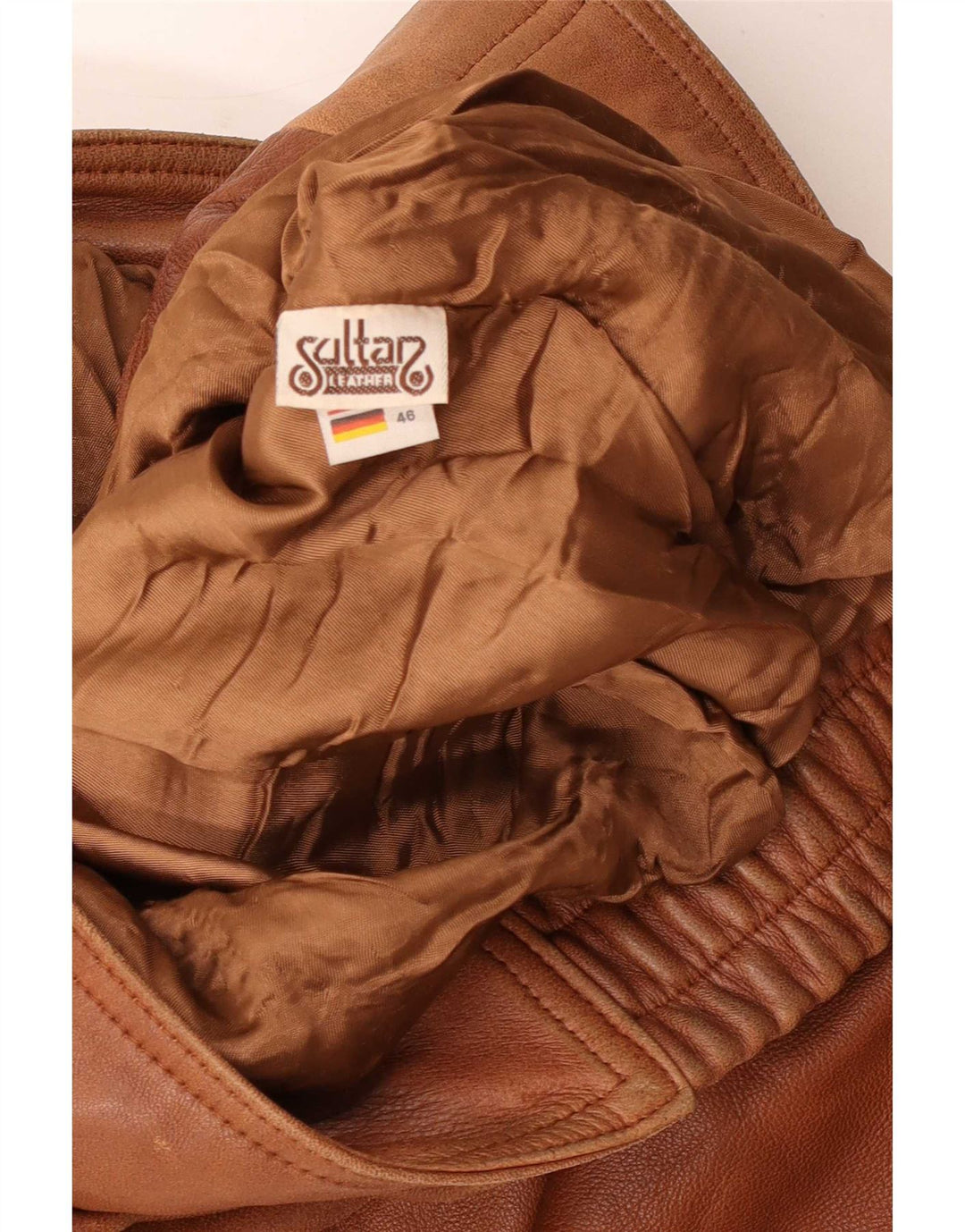 Vintage Mens Loose Fit Bomber Leather Jacket EU 46 Small Brown