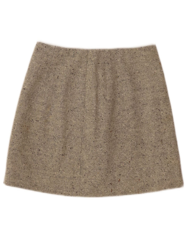 Vintage Womens Mini Skirt W26 Small Beige Flecked