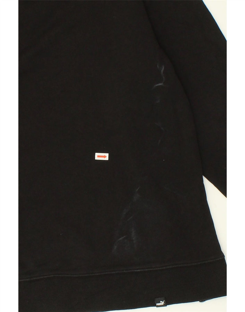 PUMA Womens Hoodie Jumper UK 16 Large Black Cotton | Vintage Puma | Thrift | Second-Hand Puma | Used Clothing | Messina Hembry 