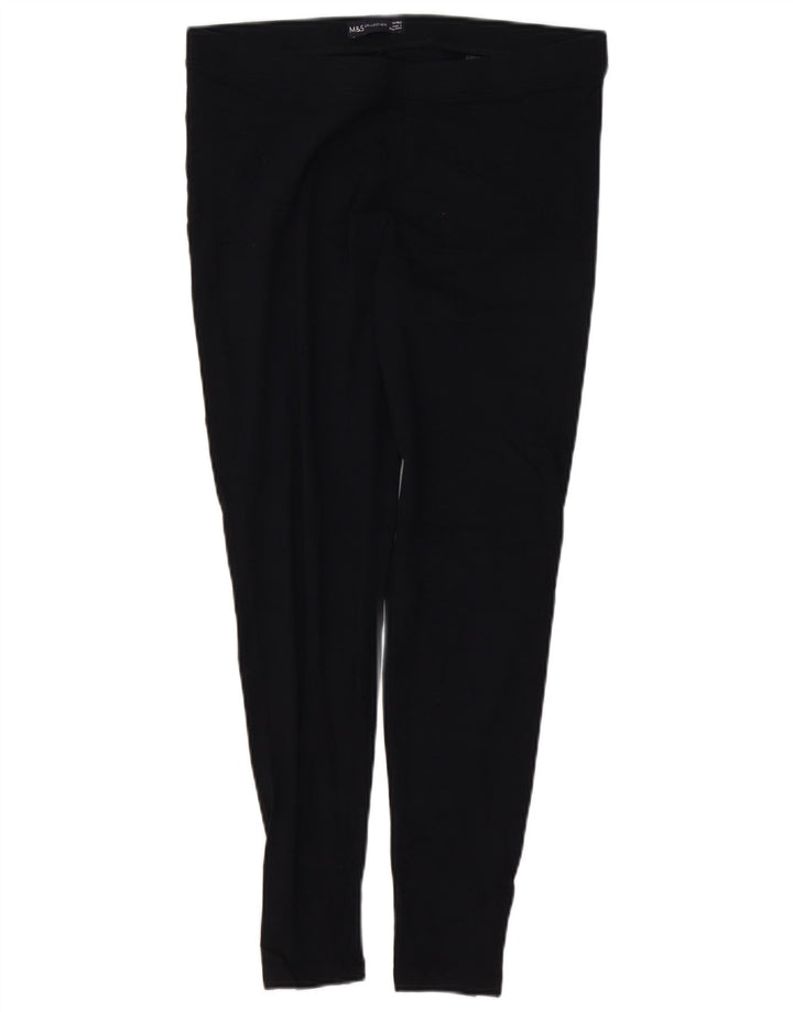 MARKS & SPENCER Womens Leggings UK 14 Large  Black Cotton