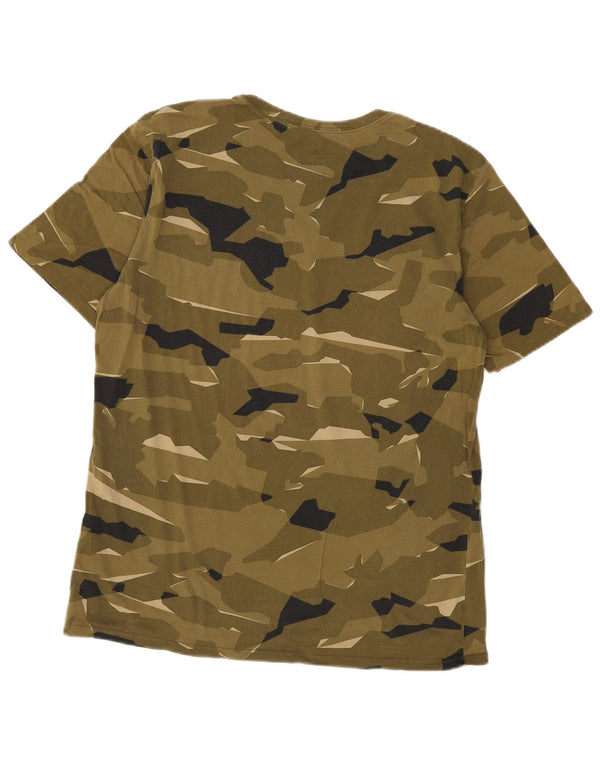 Nike Mens Athletic Cut T-Shirt Top Large Khaki Camouflage Cotton