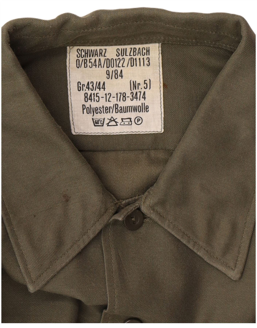 Vintage Mens Shirt Size 43/44 XL Khaki Polyester