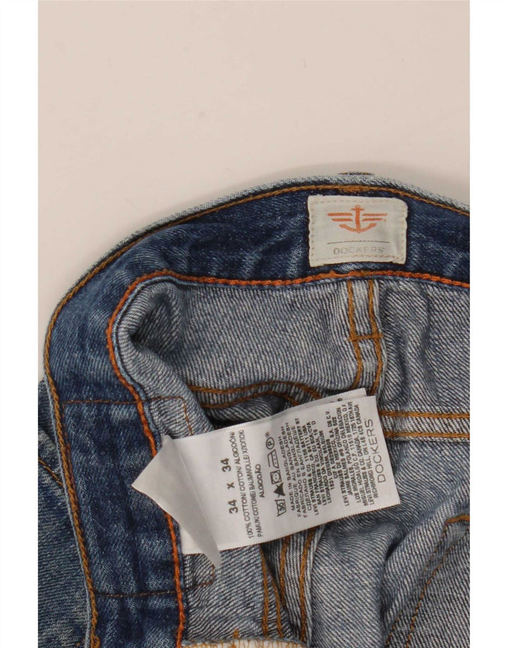 Dockers Mens Straight Jeans W34 L34 Blue Cotton