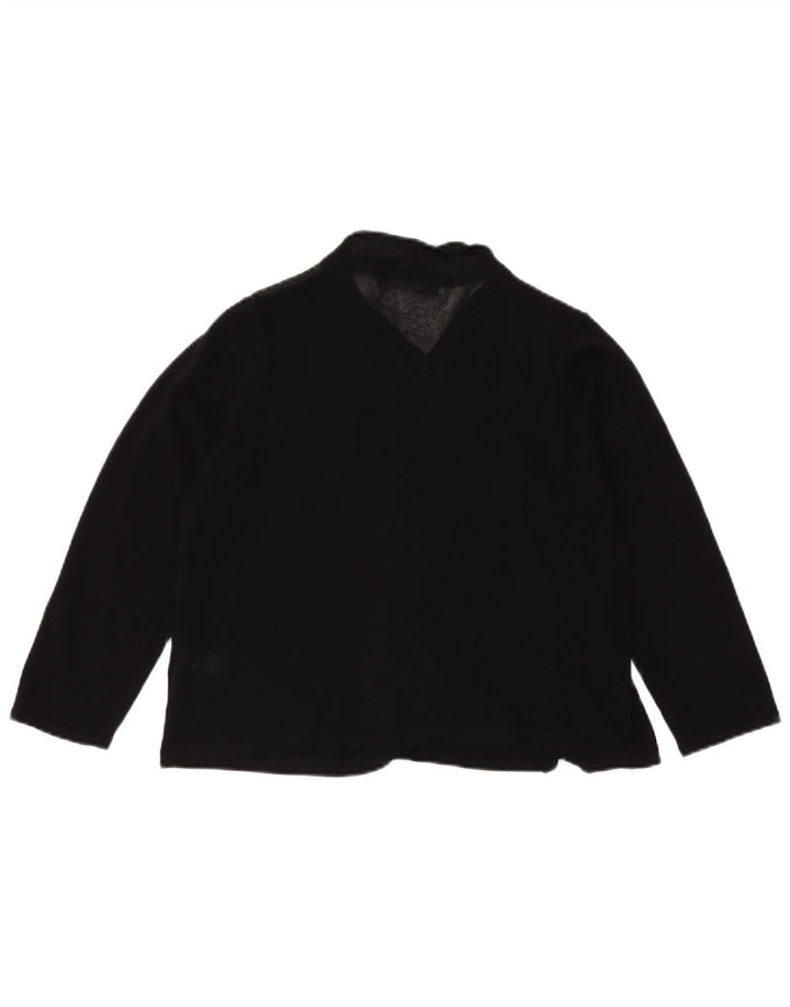 Marks & Spencer Womens Crop Open Cardigan Sweater UK 16 Large Black Viscose