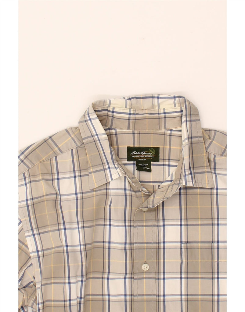 EDDIE BAUER Mens Shirt Large Grey Check Cotton Vintage Eddie Bauer and Second-Hand Eddie Bauer from Messina Hembry 