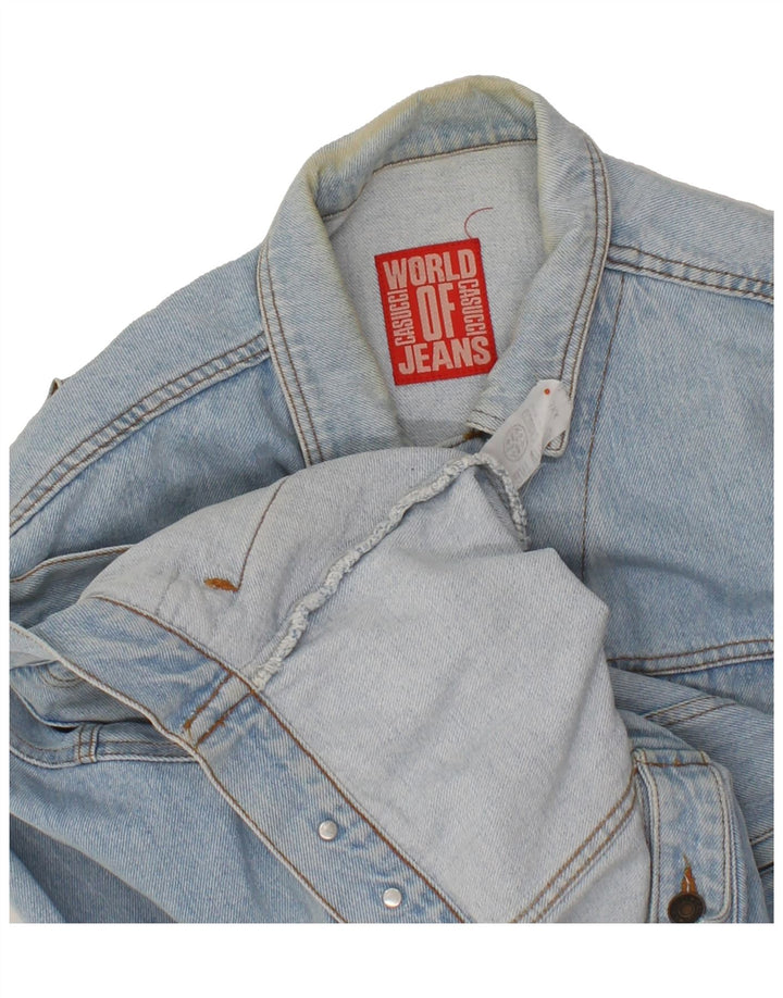CASUCCI Mens Denim Jacket UK 44 2XL Blue Cotton