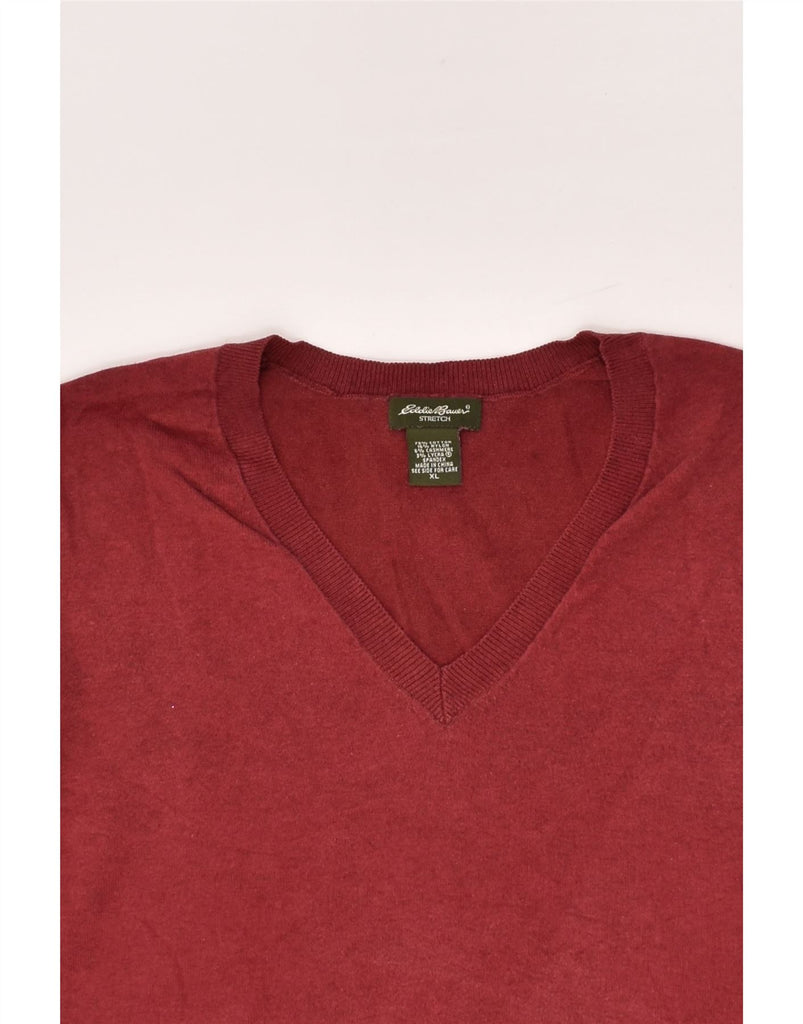 EDDIE BAUER Womens Stretch Top Long Sleeve UK 18 XL Red Cotton | Vintage Eddie Bauer | Thrift | Second-Hand Eddie Bauer | Used Clothing | Messina Hembry 