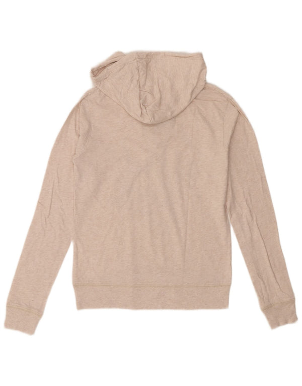Hard Rock Cafe Womens Lisbon Graphic Hoodie Jumper UK 6 XS Beige Cotton