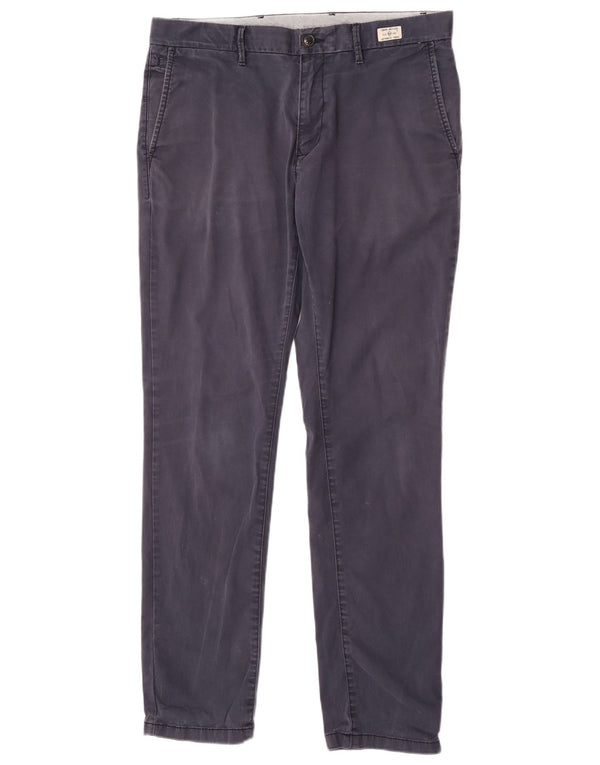 Tommy Hilfiger Mens Slim Chino Trousers W34 L32 Navy Blue Cotton
