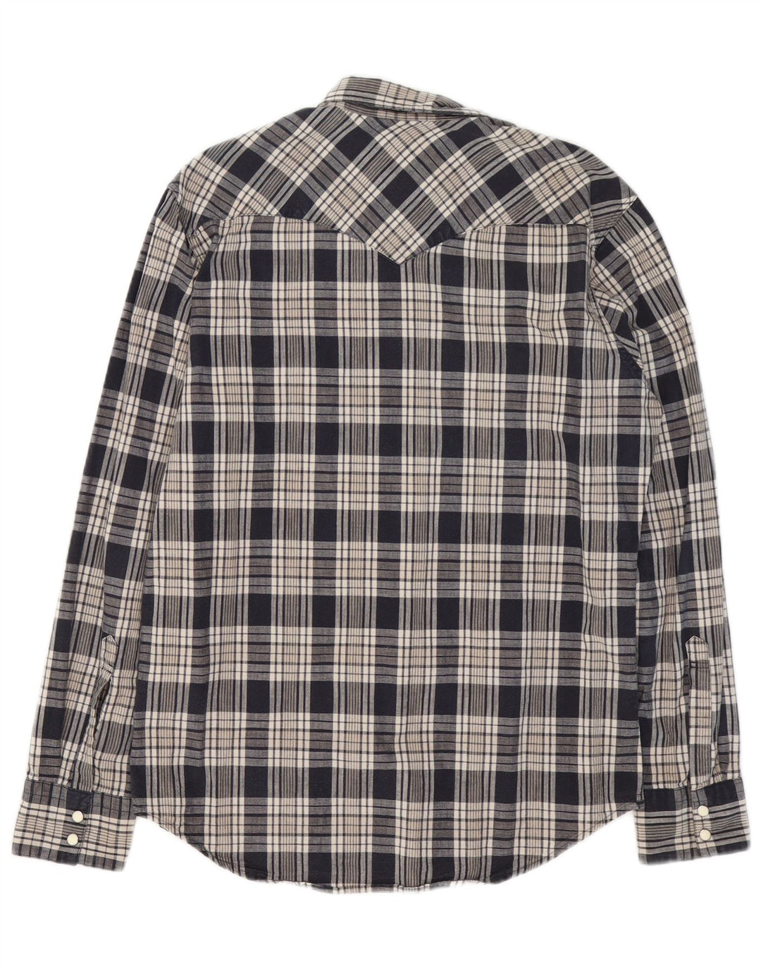 LEVI'S Mens Flannel Shirt Large Navy Blue Check Cotton