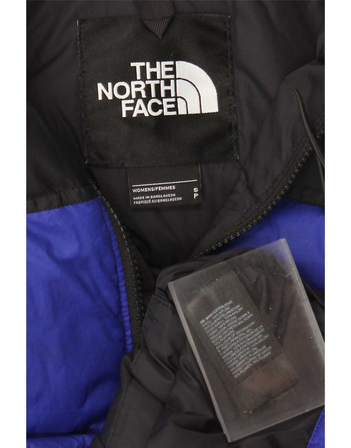 The North Face Womens Oversized Padded Jacket UK 10 Small Blue Colourblock