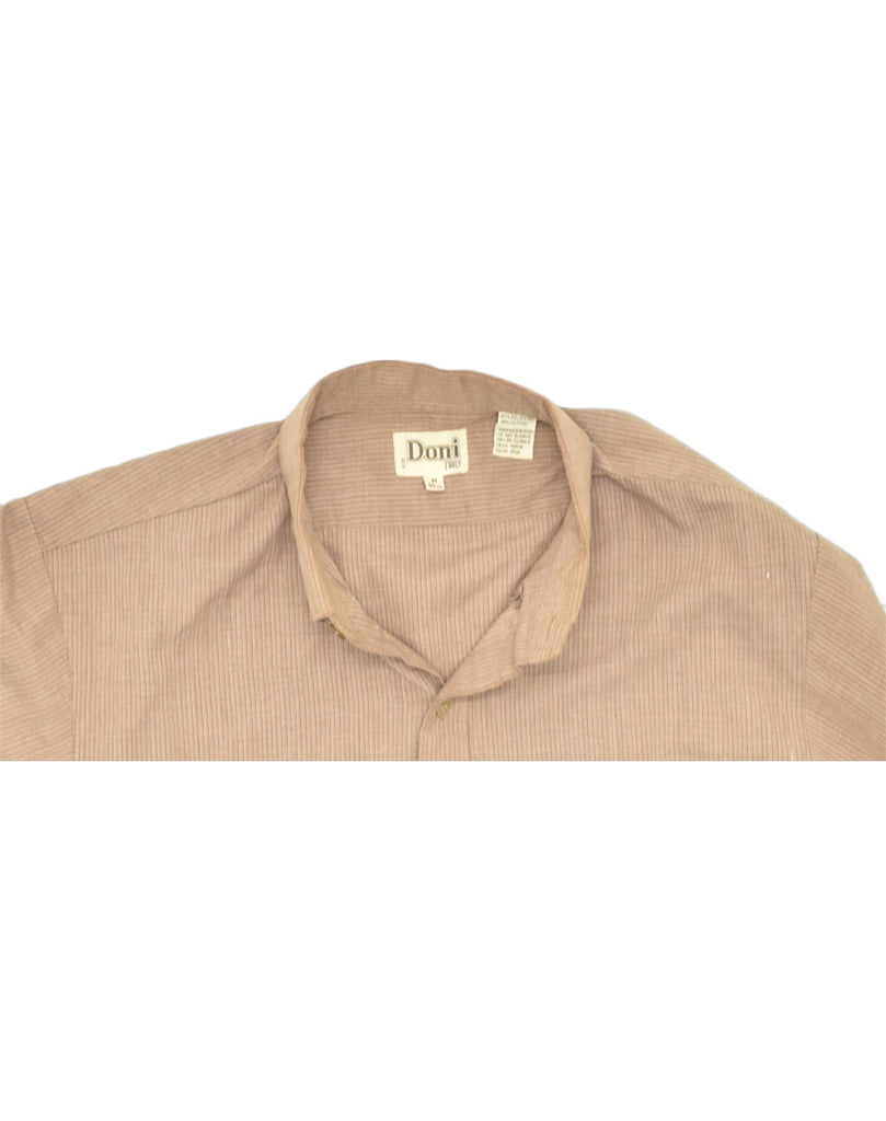 VINTAGE Mens Shirt Medium Brown Polyester | Vintage | Thrift | Second-Hand | Used Clothing | Messina Hembry 