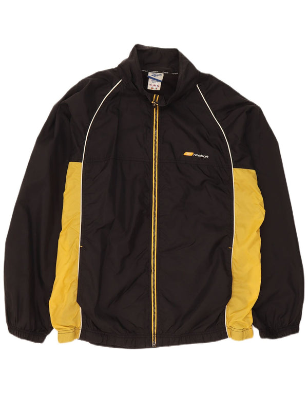 Reebok Mens Loose Fit Tracksuit Top Jacket Medium Black Colourblock