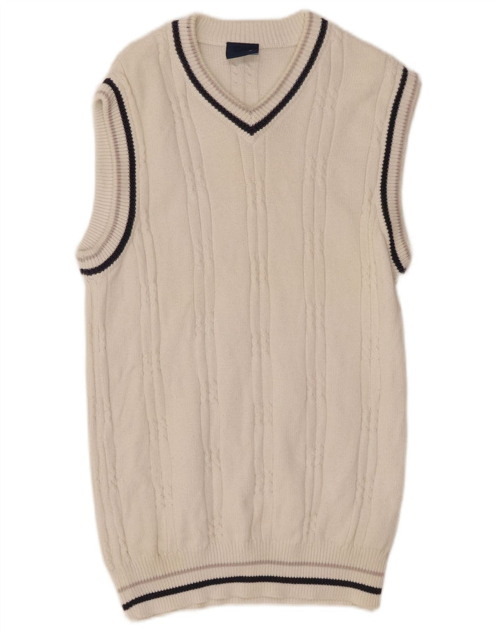 FISHBONE Mens Vest Tank Top Large White Cotton