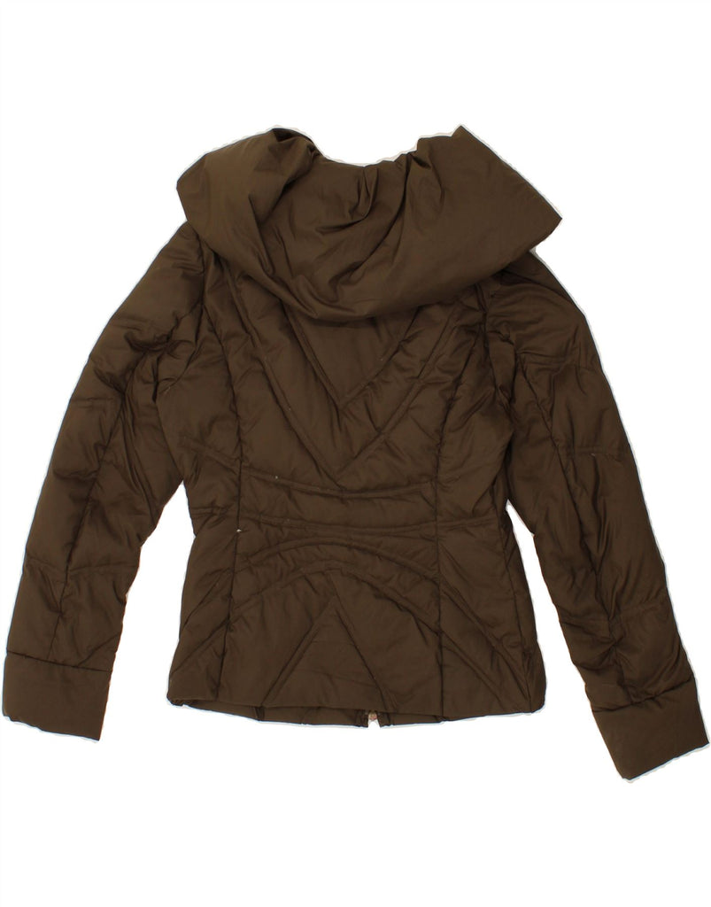 TRUSSARDI Womens Hooded Padded Jacket IT 40 Small Brown Polyester Vintage Trussardi and Second-Hand Trussardi from Messina Hembry 