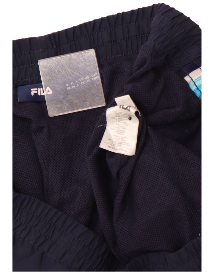 FILA Mens Tracksuit Trousers Medium Navy Blue Polyester