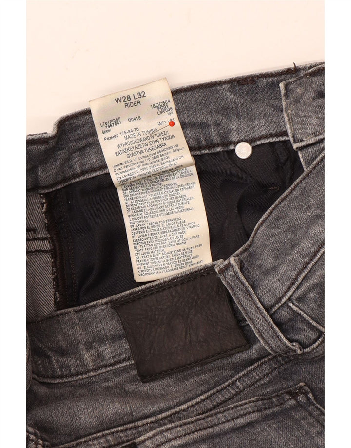 Lee Womens Rider Slim Jeans W28 L32 Grey Cotton