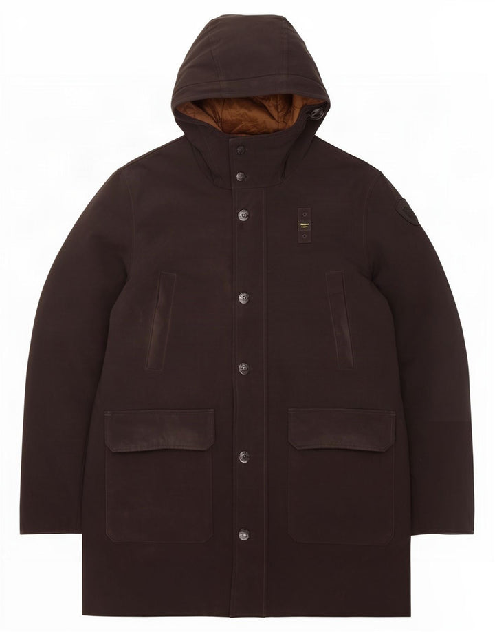 Blauer Mens Hooded Padded Coat UK 44 2XL Black Polyester