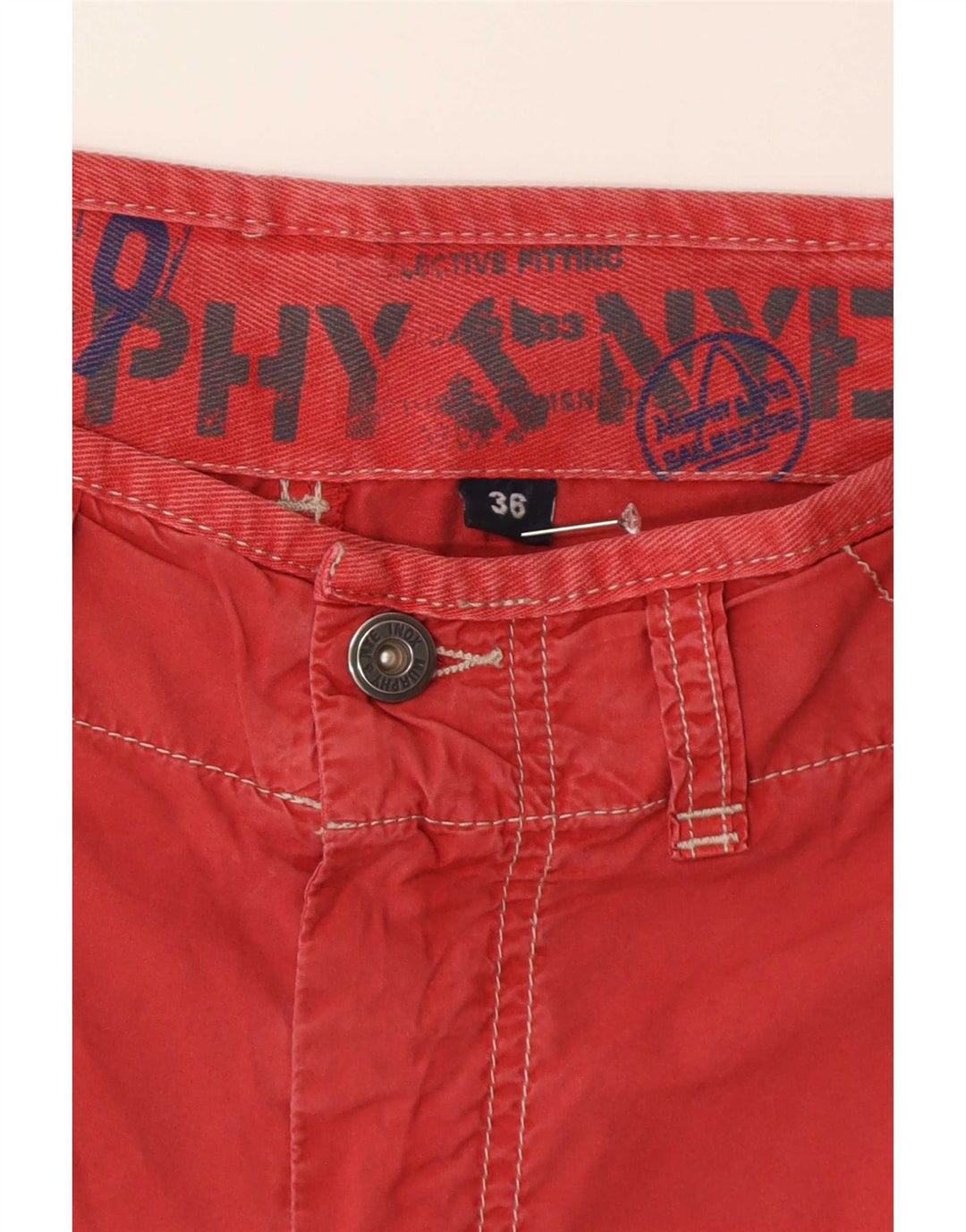 Murphy & Nye Mens Chino Shorts W36 Large Red Cotton