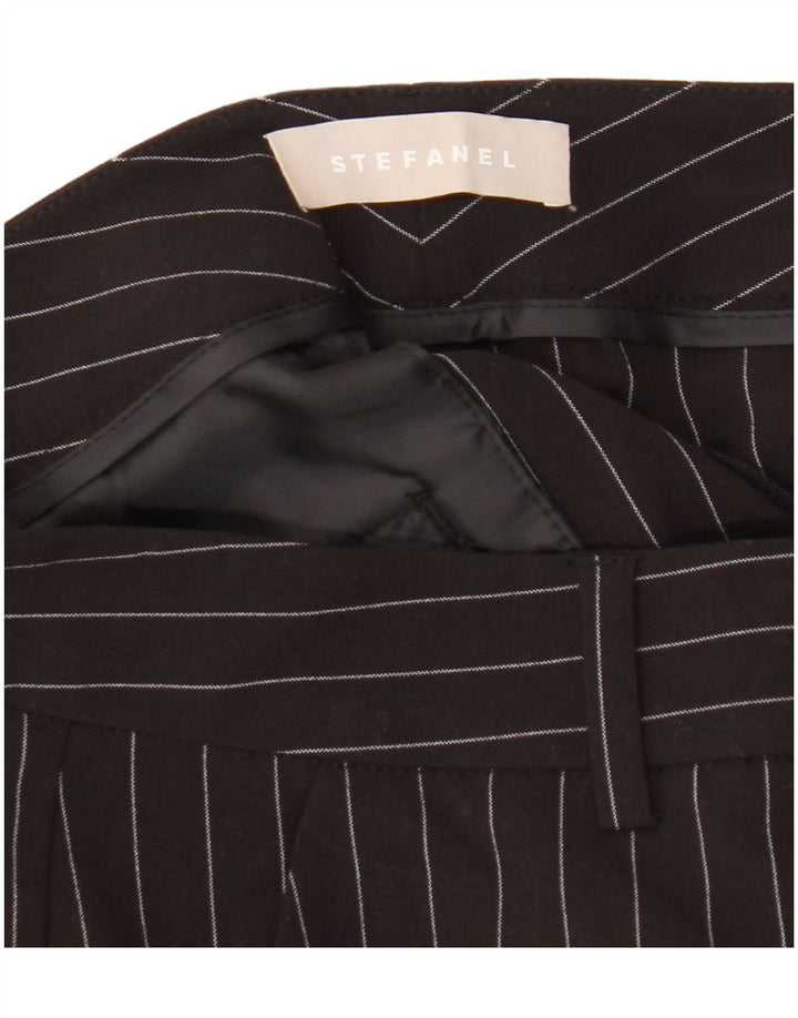 Stefanel Womens Slim Suit Trousers W32 L28 Black Striped