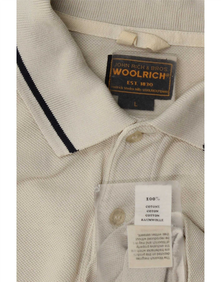 Woolrich Mens Polo Shirt Large Beige Cotton