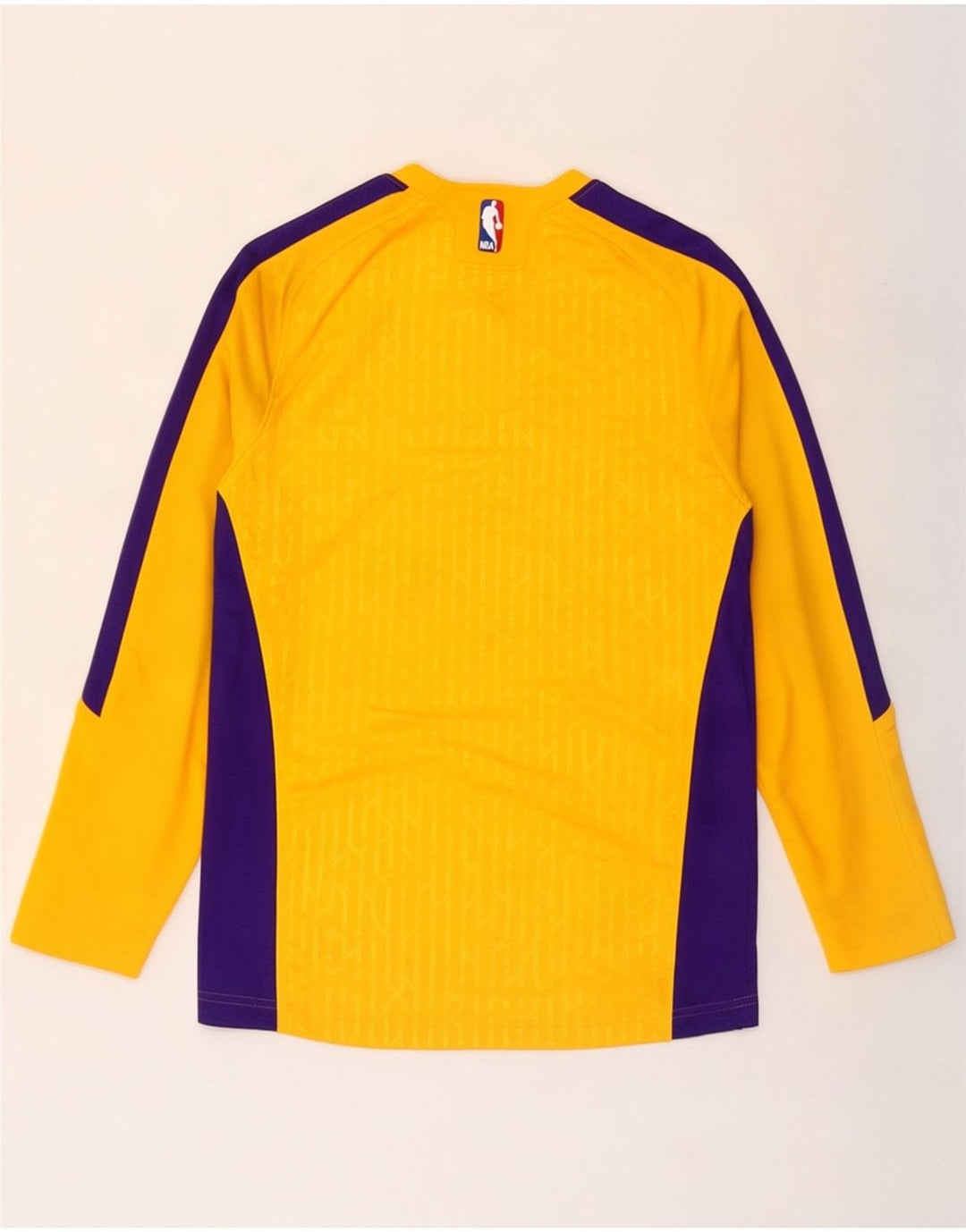 Adidas Mens Lakers Graphic Top Long Sleeve Small Yellow Colourblock
